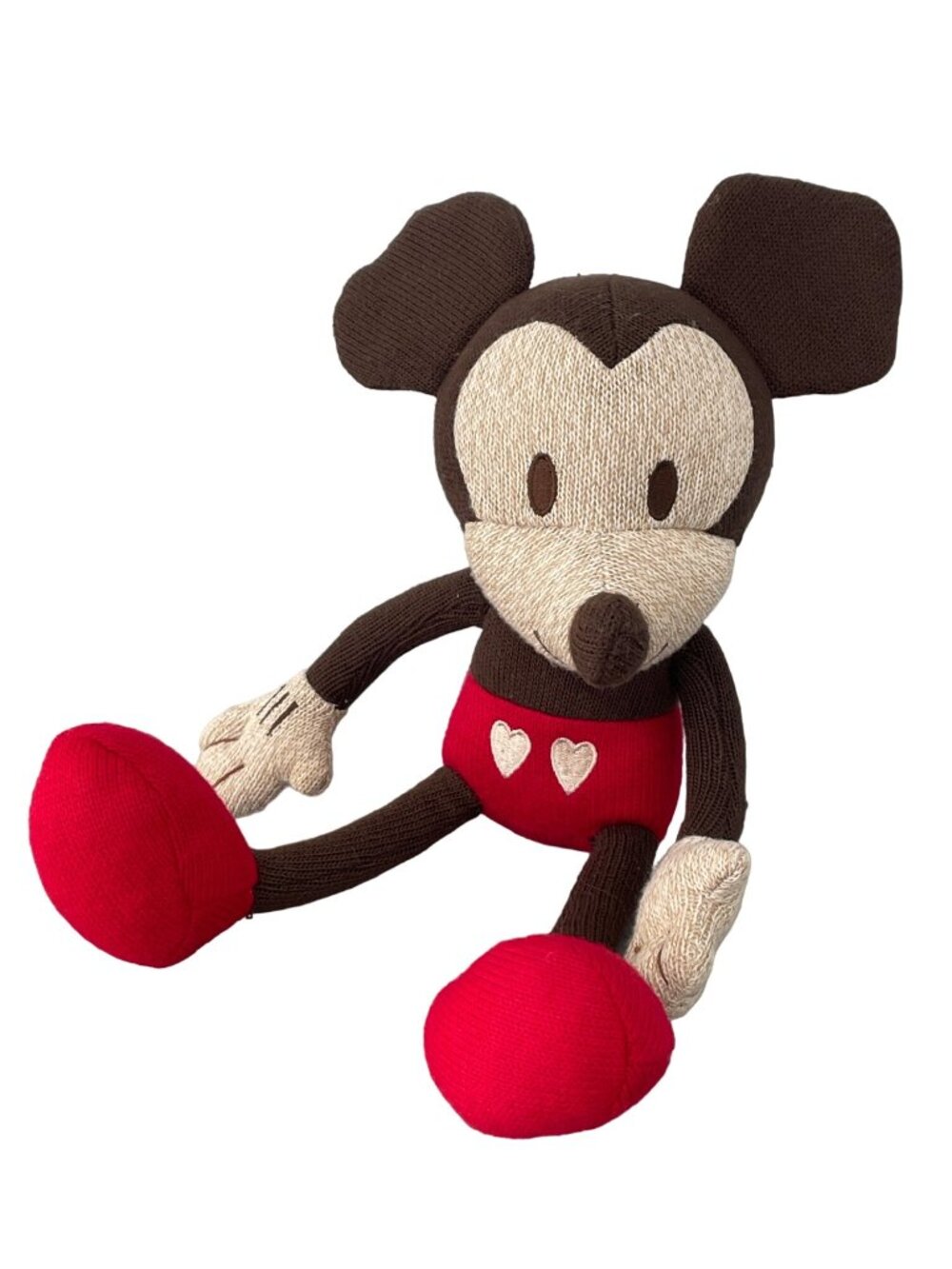 Hallmark Disney Mickey Mouse Sweetheart Plush Toy VTG Stuffed Animal Red Brown
